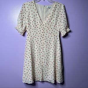 Madewell Silk Clover Button Front Strawberry Dress